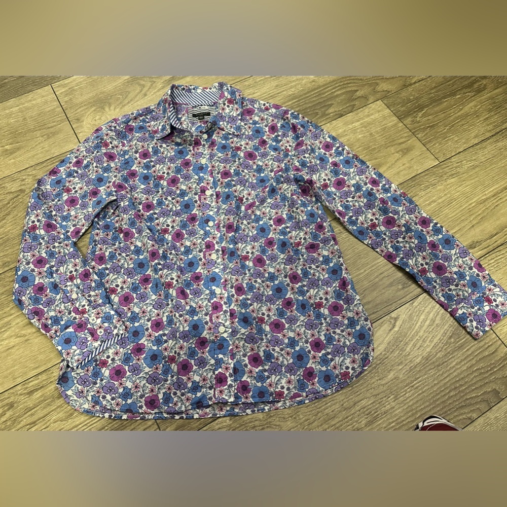 Talbots Purple and Blue Button Down Shirt 💎 - Picture 7 of 13